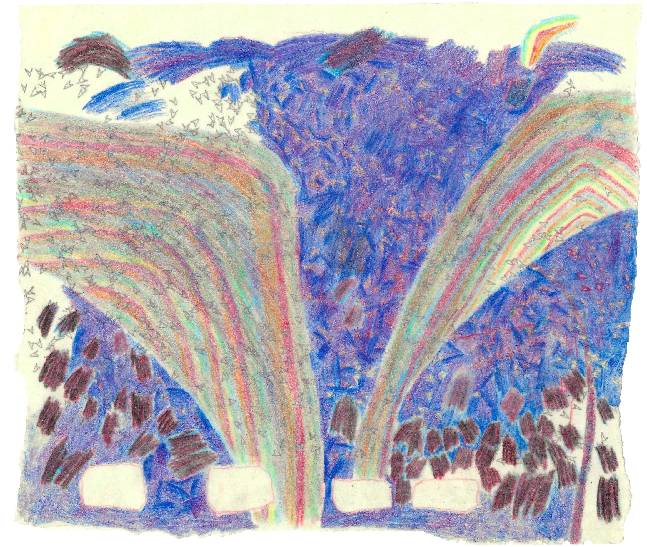 Bus Lights, 2026. Coloured pencil, pencil, cartridge paper, linseed oil.