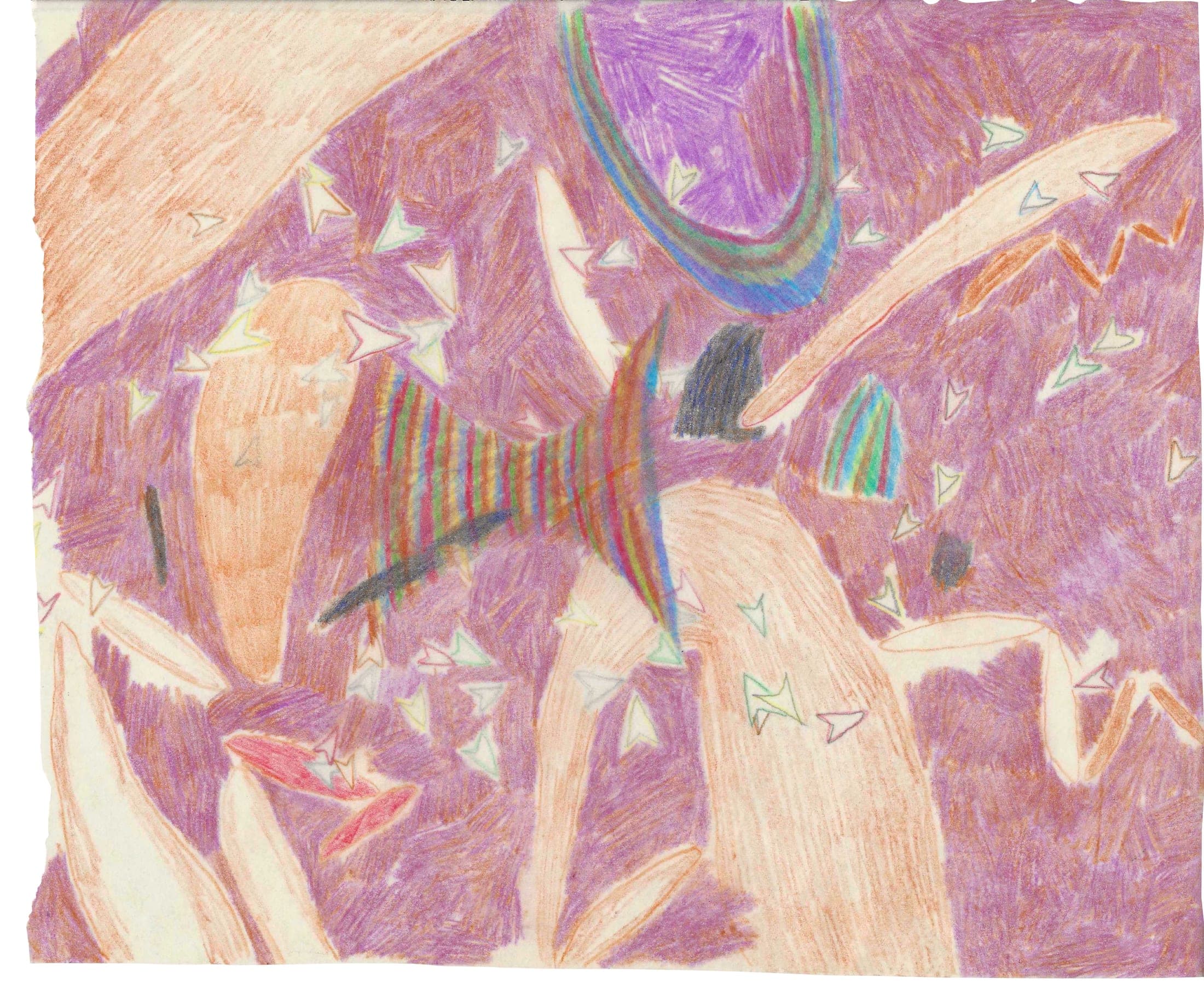 Camberwell coordinates, 2026. Coloured pencil, pencil, cartridge paper, linseed oil.